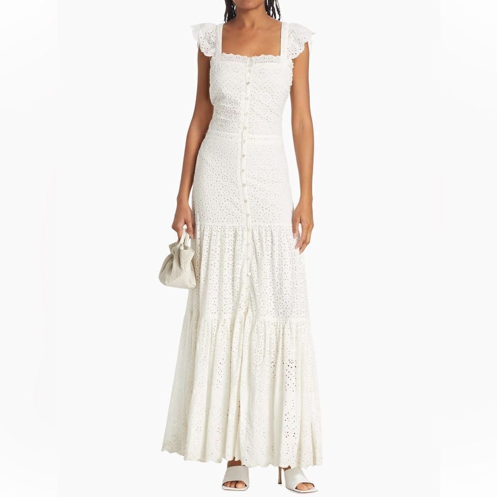 Veronica Beard Aislin Eyelet Tiered Maxi Dress